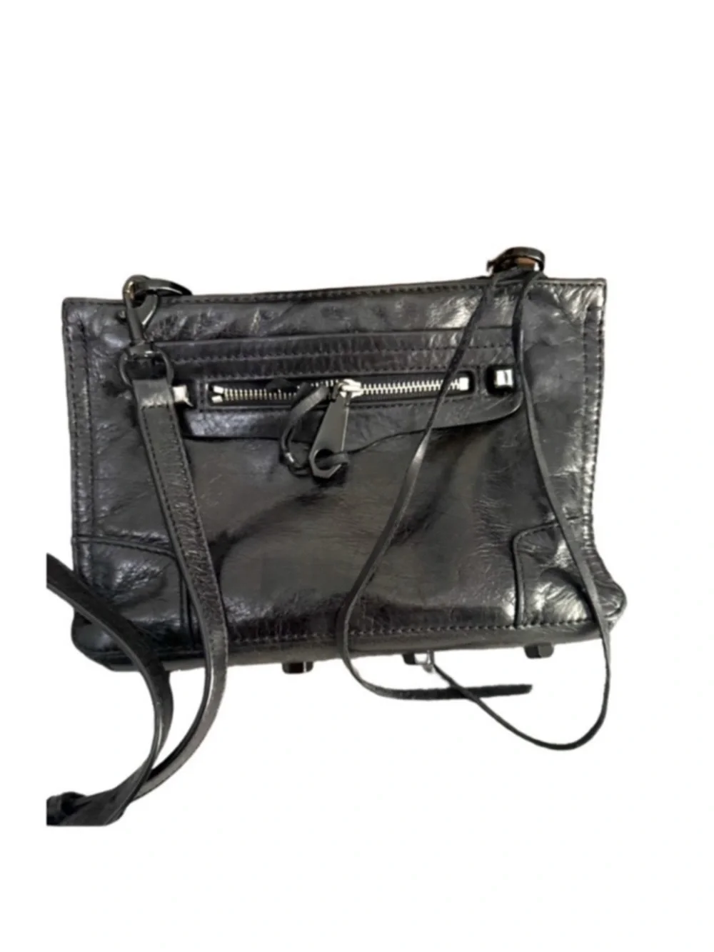Rebecca Minkoff Convertible Crossbody Bag Leather Purse Black - Picture 1 of 13